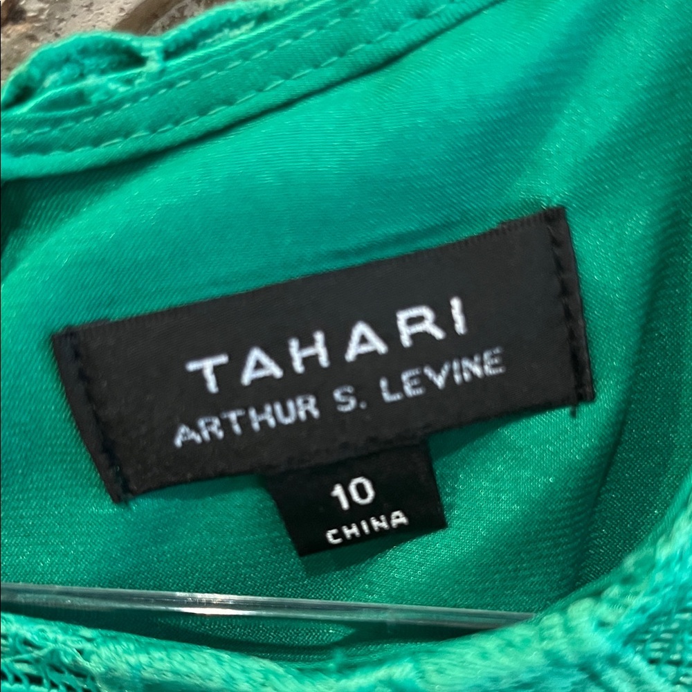 Tahari Green Sleeveless Lace Shift Dress - Womens - Picture 3 of 3